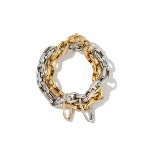 Oval Carabiners on Links Chain Bracelet