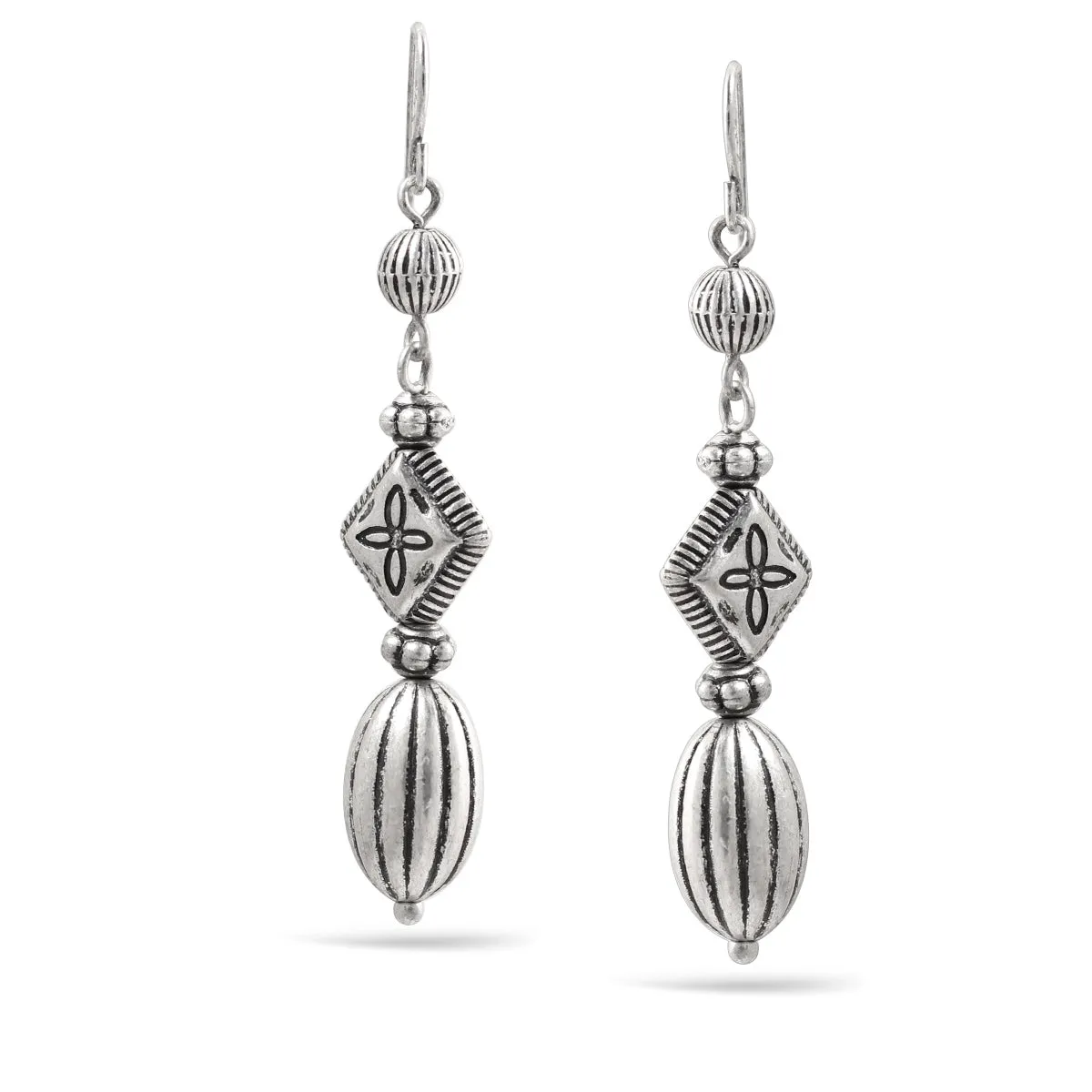 OXIDIZED SILVER DROP EARRINGS #SE30712 (LG12)