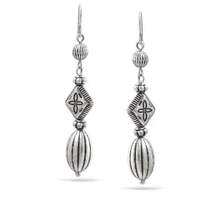OXIDIZED SILVER DROP EARRINGS #SE30712 (LG12)