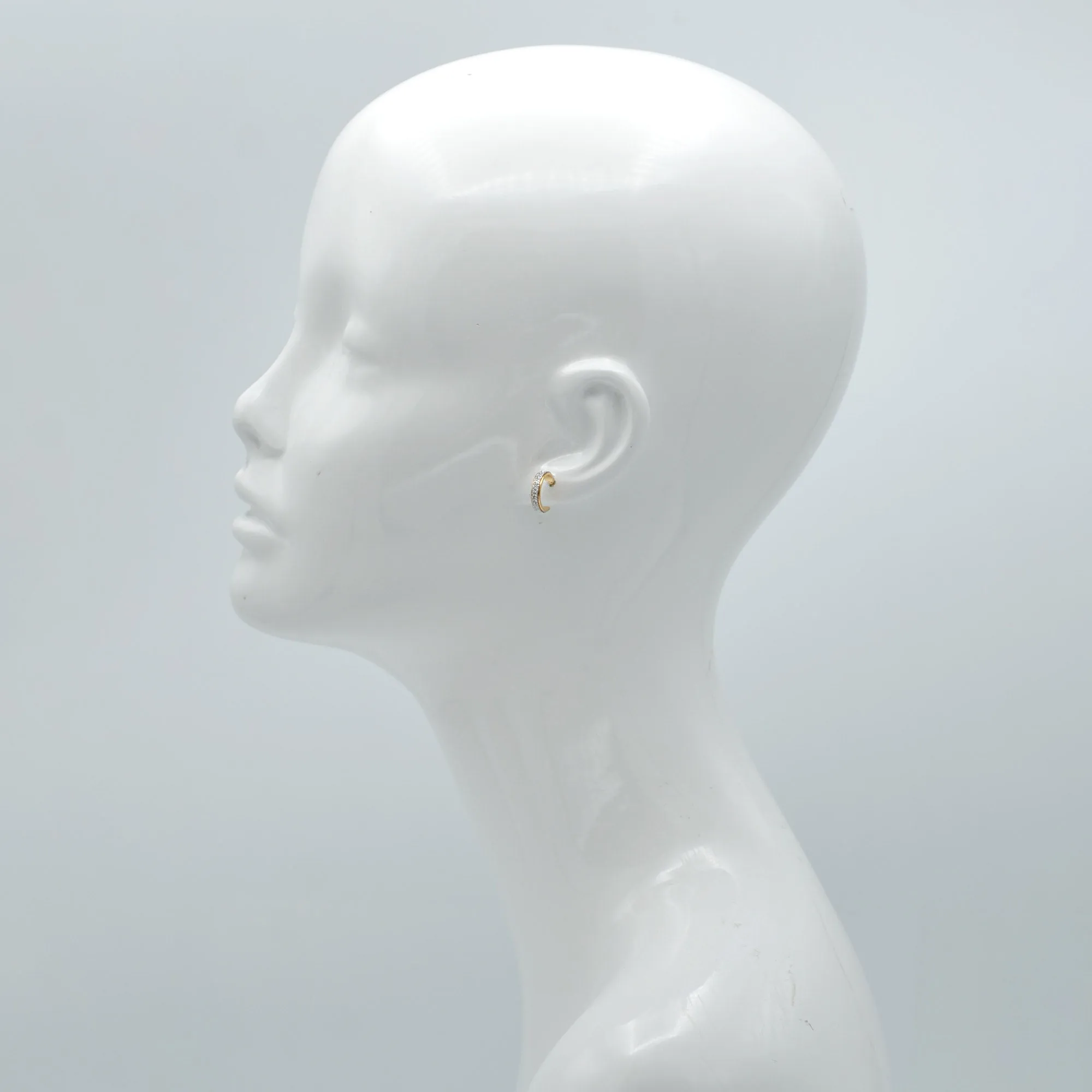 Pair Of 6 Crystal And Silver Sanded Glitter Gold Post Earrings #SQ351-E17042505A(GC1/GE7)