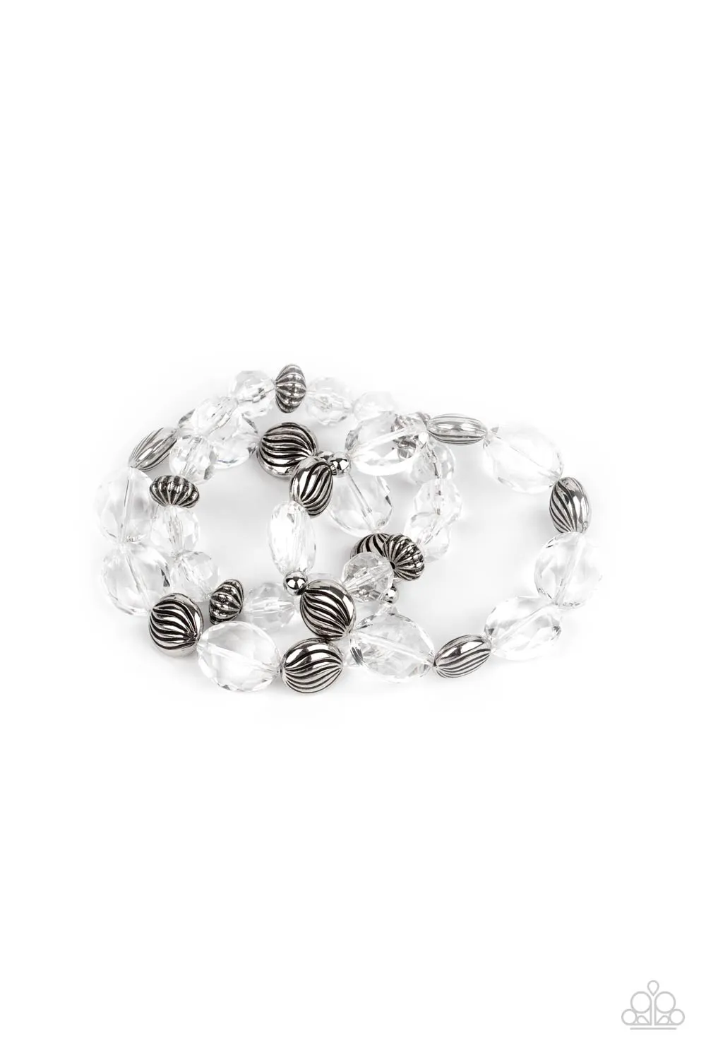 Paparazzi Crystal Charisma - White Bracelet