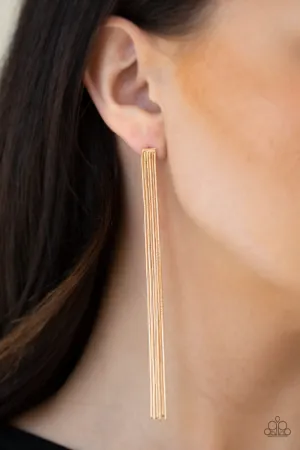 Paparazzi -Head To Toe Dazzle -Gold Earrings