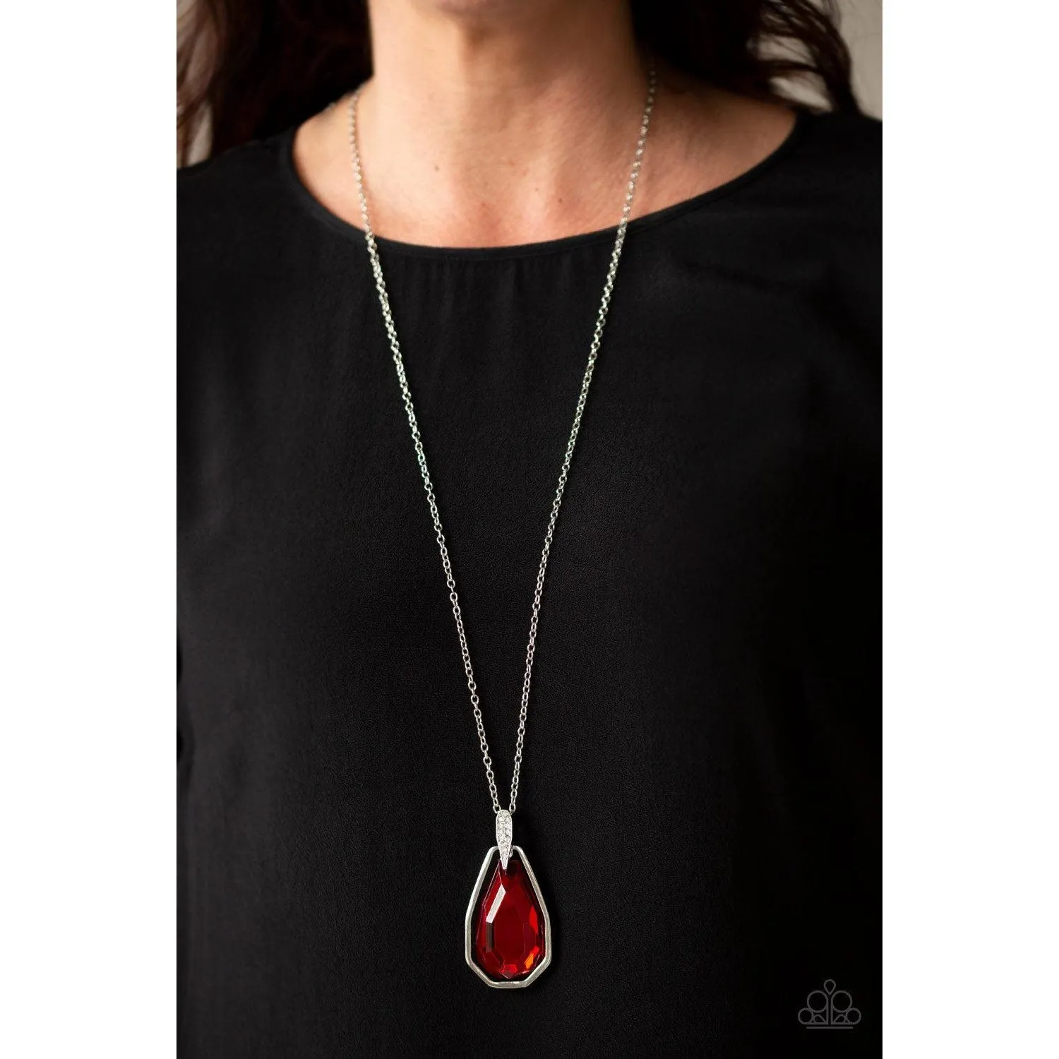 Paparazzi Maven Magic - Red Necklace & Earrings Set