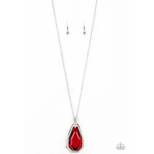 Paparazzi Maven Magic - Red Necklace & Earrings Set