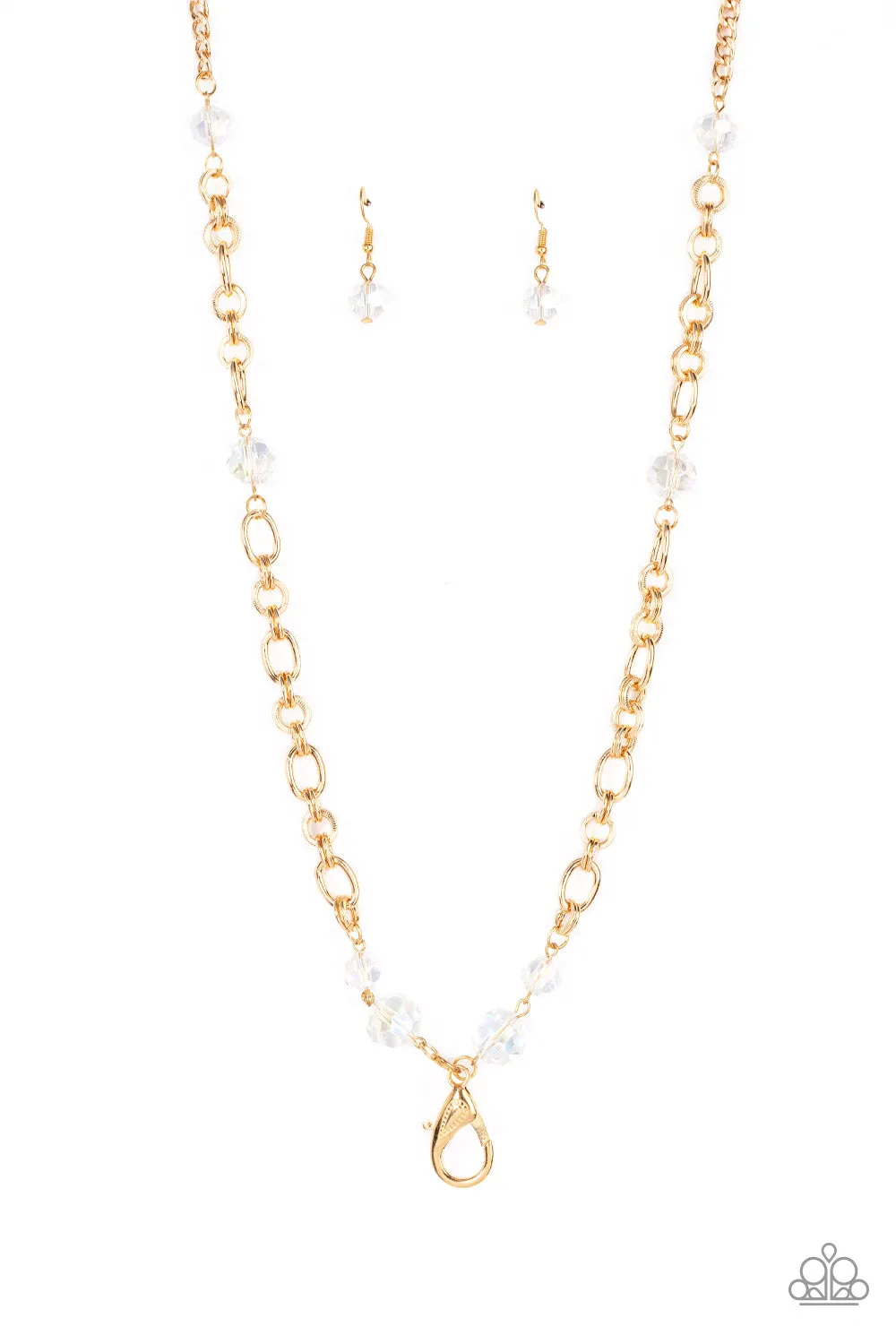 Paparazzi Prismatic Pick-Me-Up - Gold Lanyard Necklace
