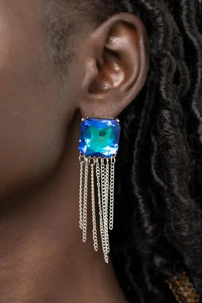 Paparazzi Proudly Prismatic Necklace Blue & Supernova Novelty Earrings Blue