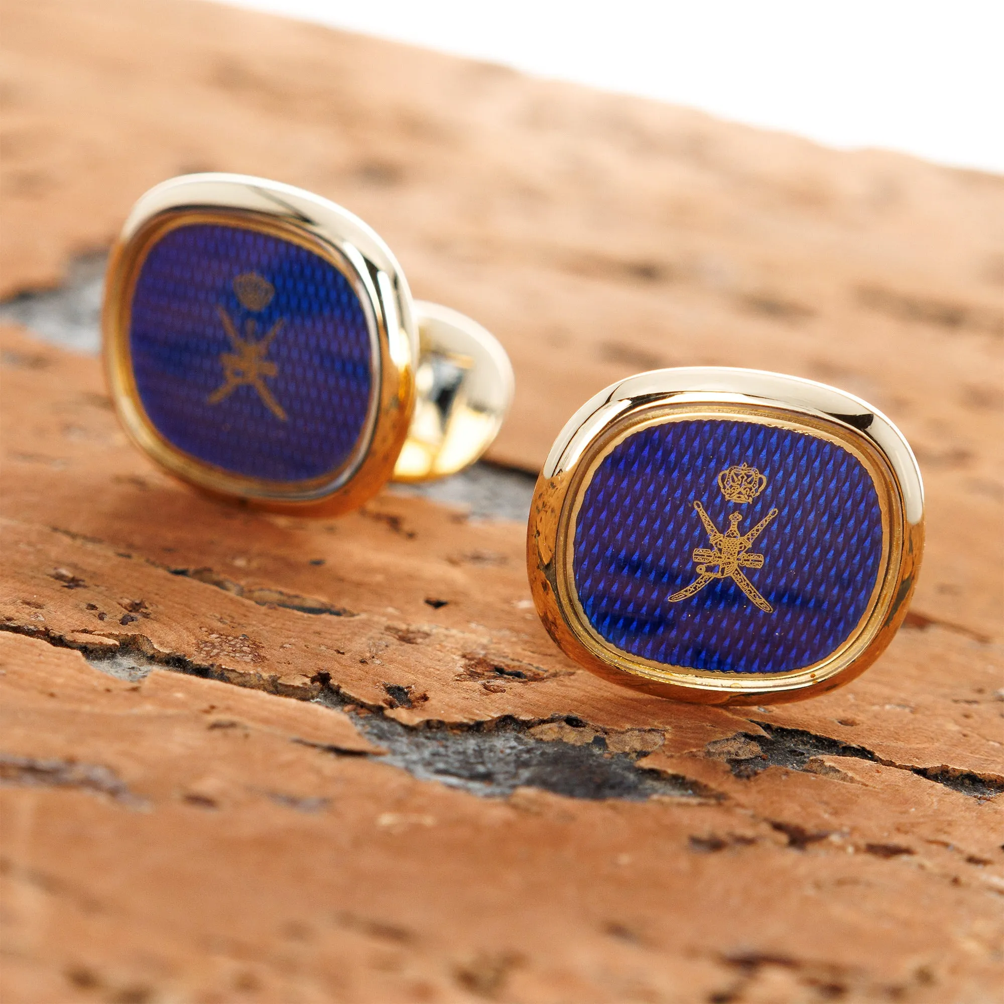 Patek Philippe Yellow Gold Cufflinks with the Khanjar Emblem of Oman