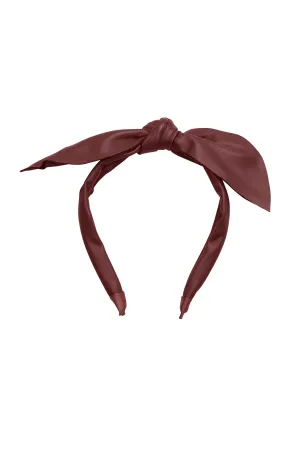 Perfect Leather Pointy Bow Headband - Burgundy