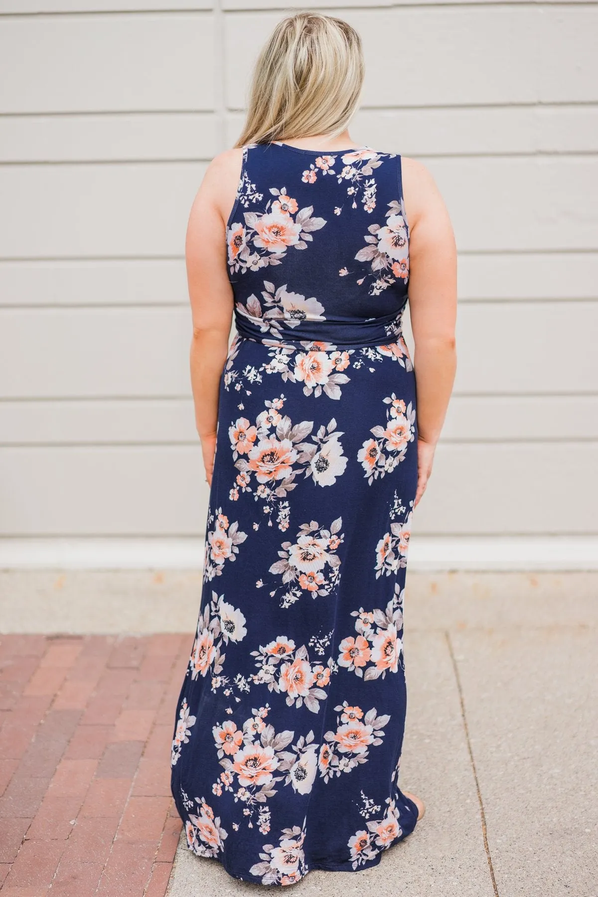 Perfect Love ~ Navy Floral Maxi Dress