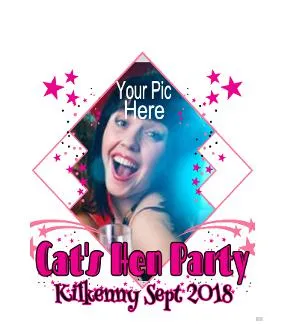 Personalised Hen Party TShirt with Picture and Pink Text