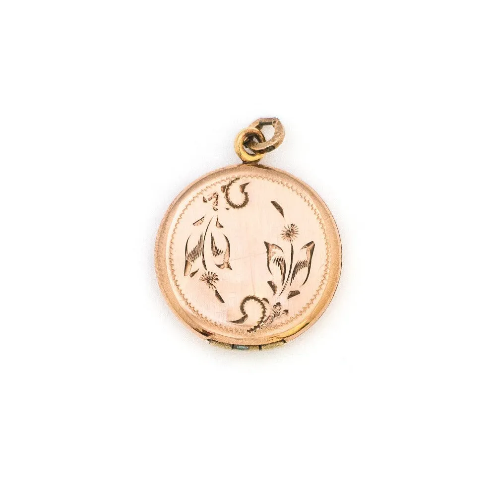 Petite Rosy Floral Antique Locket