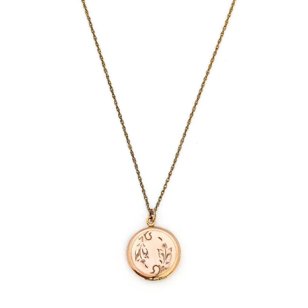 Petite Rosy Floral Antique Locket