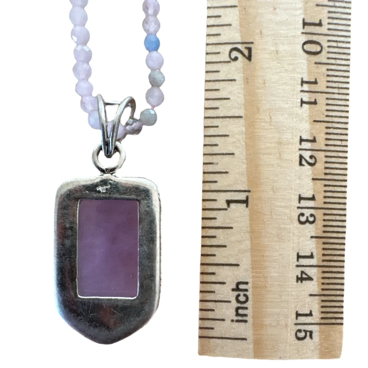 Pink Kunzite Solid 925 Sterling Silver & Morganite Pendant Necklace