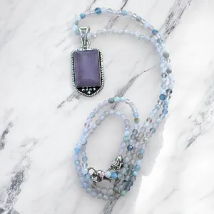 Pink Kunzite Solid 925 Sterling Silver & Morganite Pendant Necklace