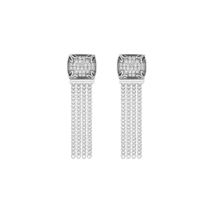 Possibility Pavé Tassel Earring Short - Sterling Silver   CZ Blanc