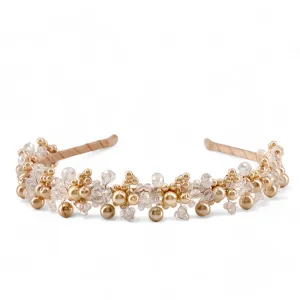 Prairie Princess Kids Designer Gold Pearl Headband