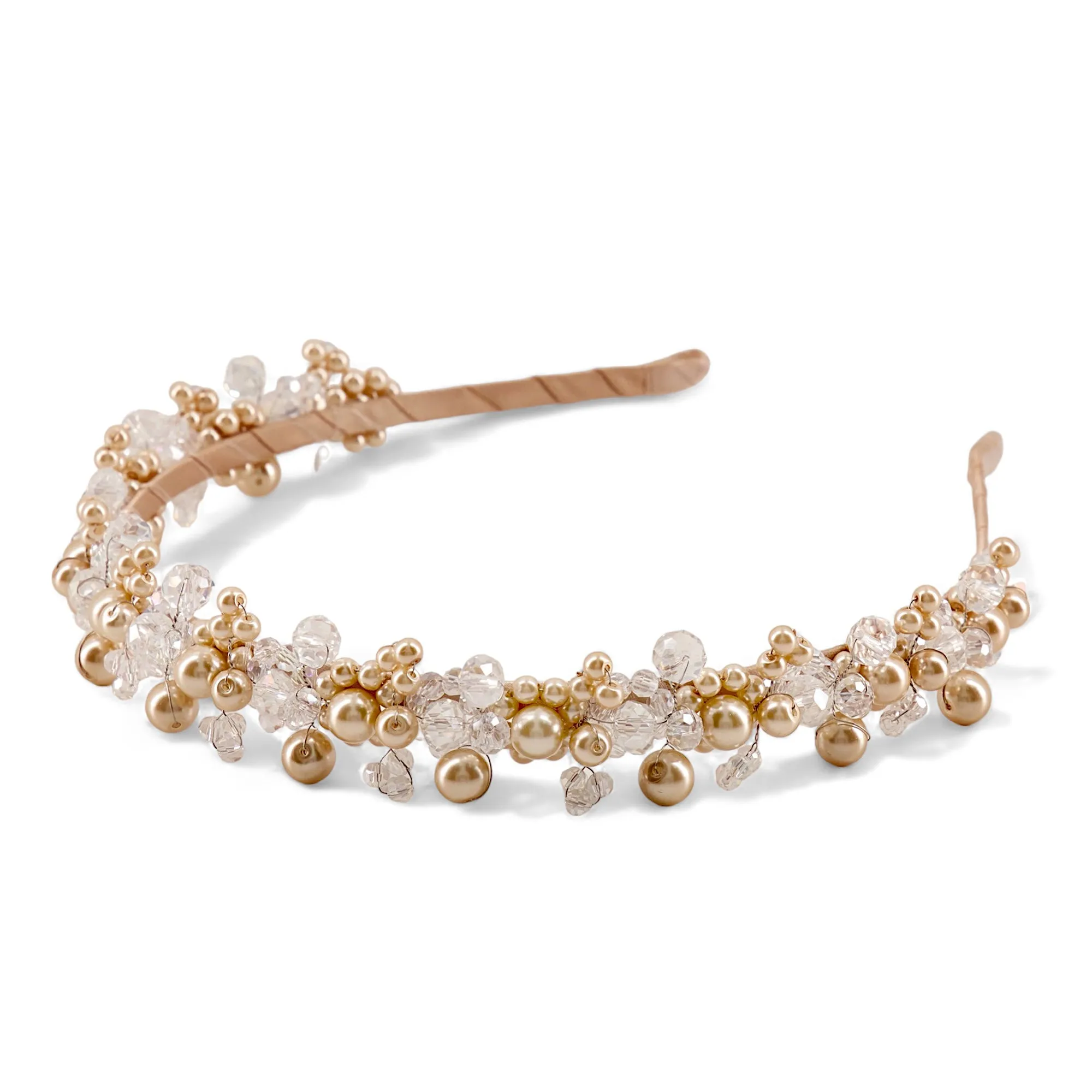 Prairie Princess Kids Designer Gold Pearl Headband