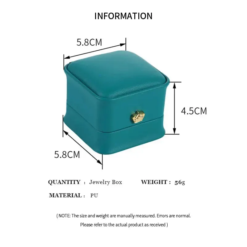 Pu Leather Ring Box Couple Proposal Ring Boxes For Engagement Wedding Simple Geometric Square Storage Gift Packaging Box