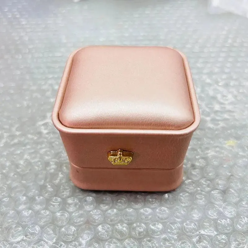 Pu Leather Ring Box Couple Proposal Ring Boxes For Engagement Wedding Simple Geometric Square Storage Gift Packaging Box