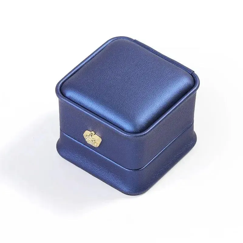 Pu Leather Ring Box Couple Proposal Ring Boxes For Engagement Wedding Simple Geometric Square Storage Gift Packaging Box
