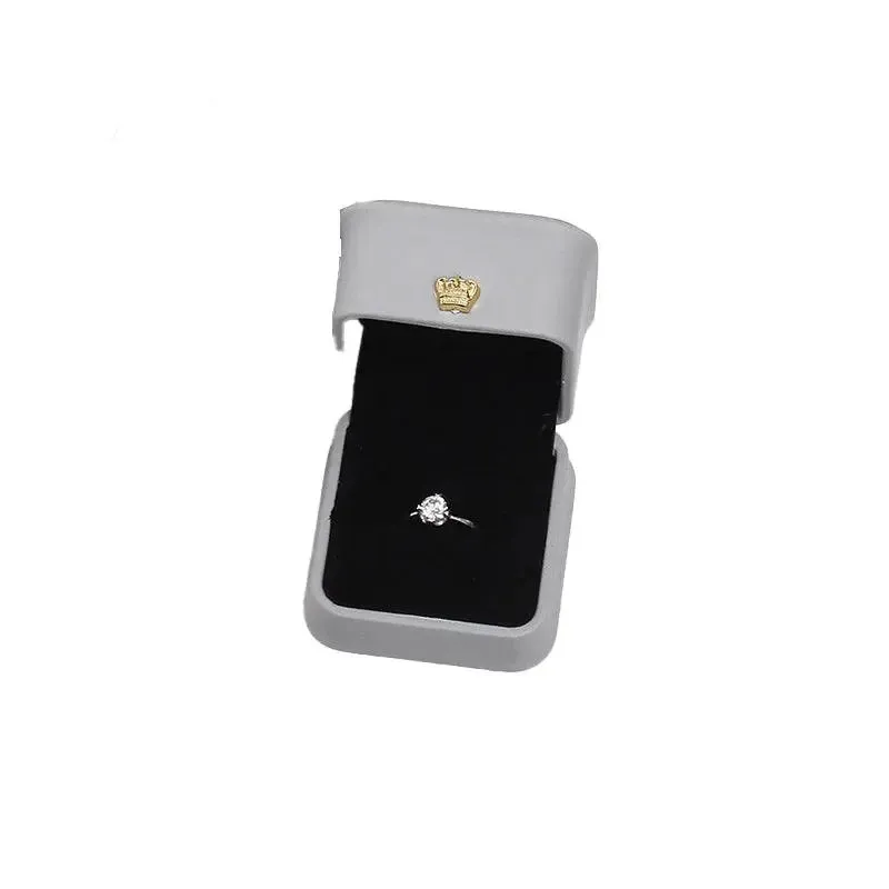 Pu Leather Ring Box Couple Proposal Ring Boxes For Engagement Wedding Simple Geometric Square Storage Gift Packaging Box