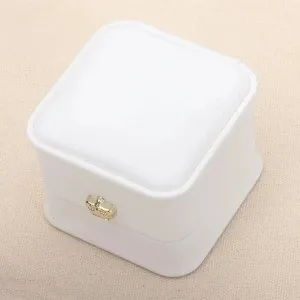 Pu Leather Ring Box Couple Proposal Ring Boxes For Engagement Wedding Simple Geometric Square Storage Gift Packaging Box