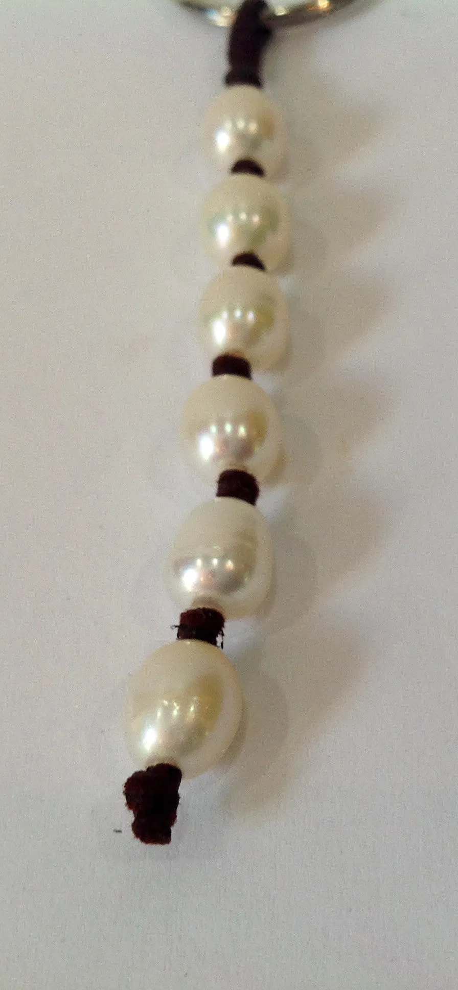 "Knot Another Classic" Freshwater Pearl and Leather Keychain