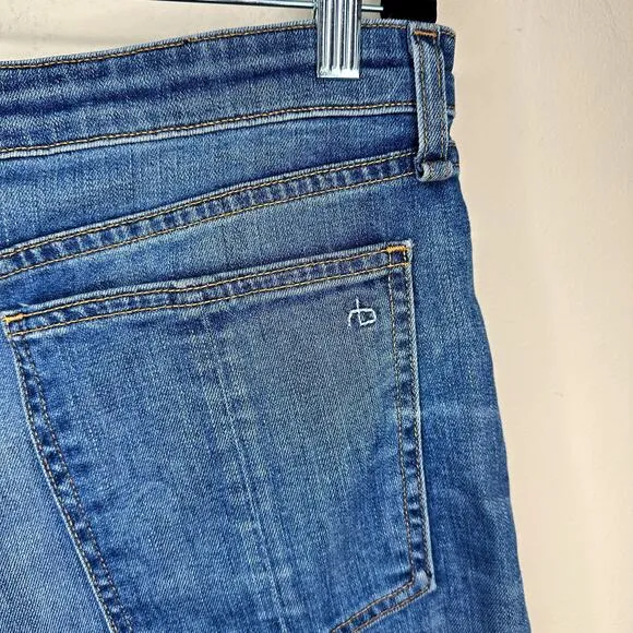 Rag and Bone Nina High Rise Denim Balboa Jean Roll Up or Cut Off Shorts 34