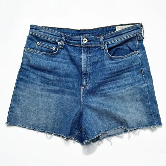 Rag and Bone Nina High Rise Denim Balboa Jean Roll Up or Cut Off Shorts 34