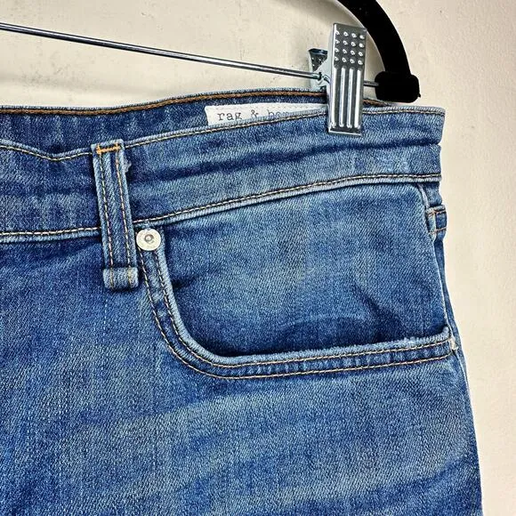 Rag and Bone Nina High Rise Denim Balboa Jean Roll Up or Cut Off Shorts 34