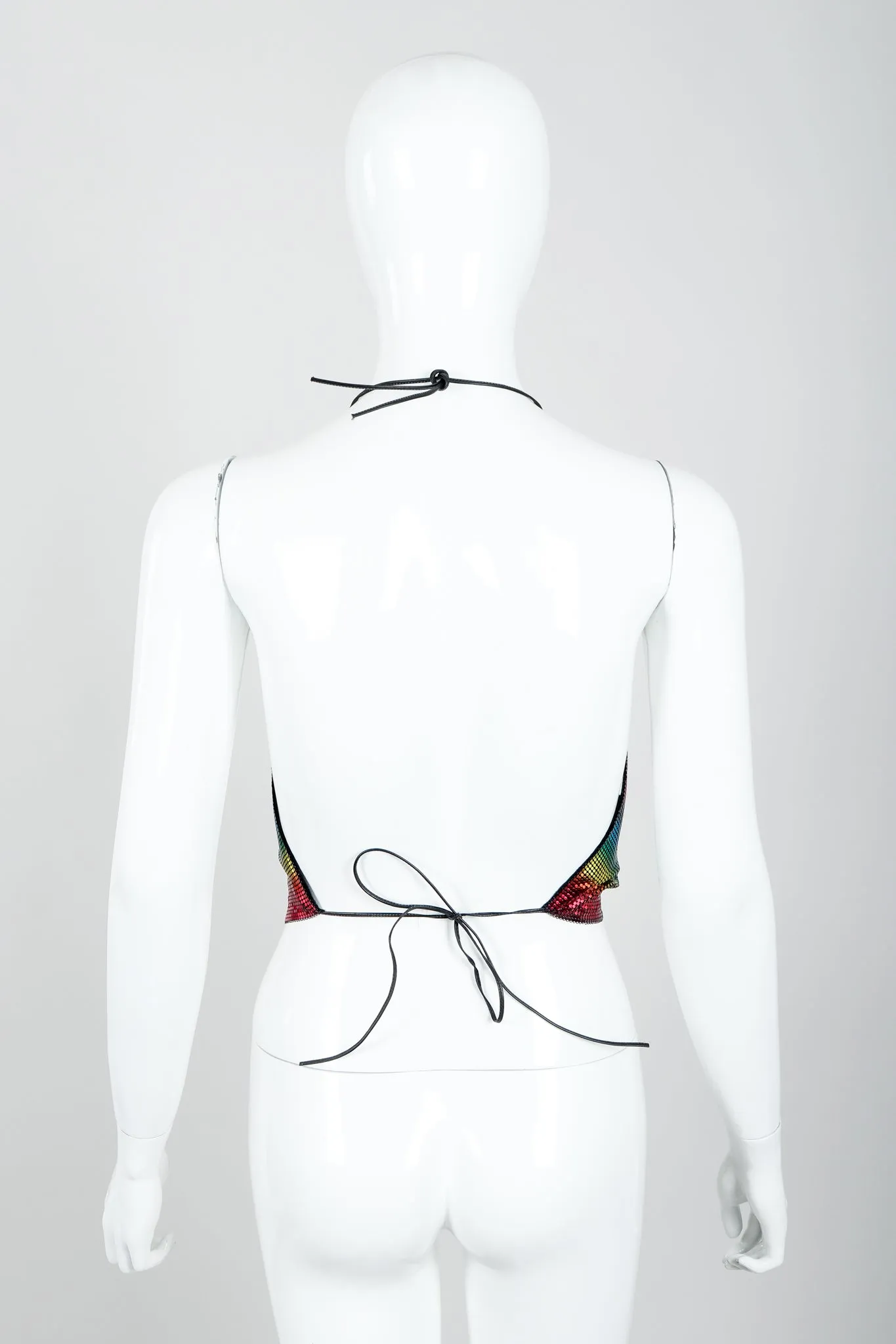 Rainbow Mesh Halter Top
