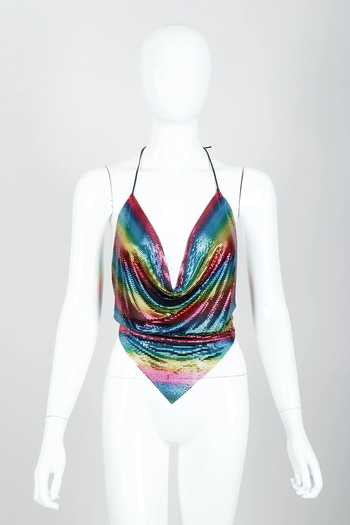 Rainbow Mesh Halter Top