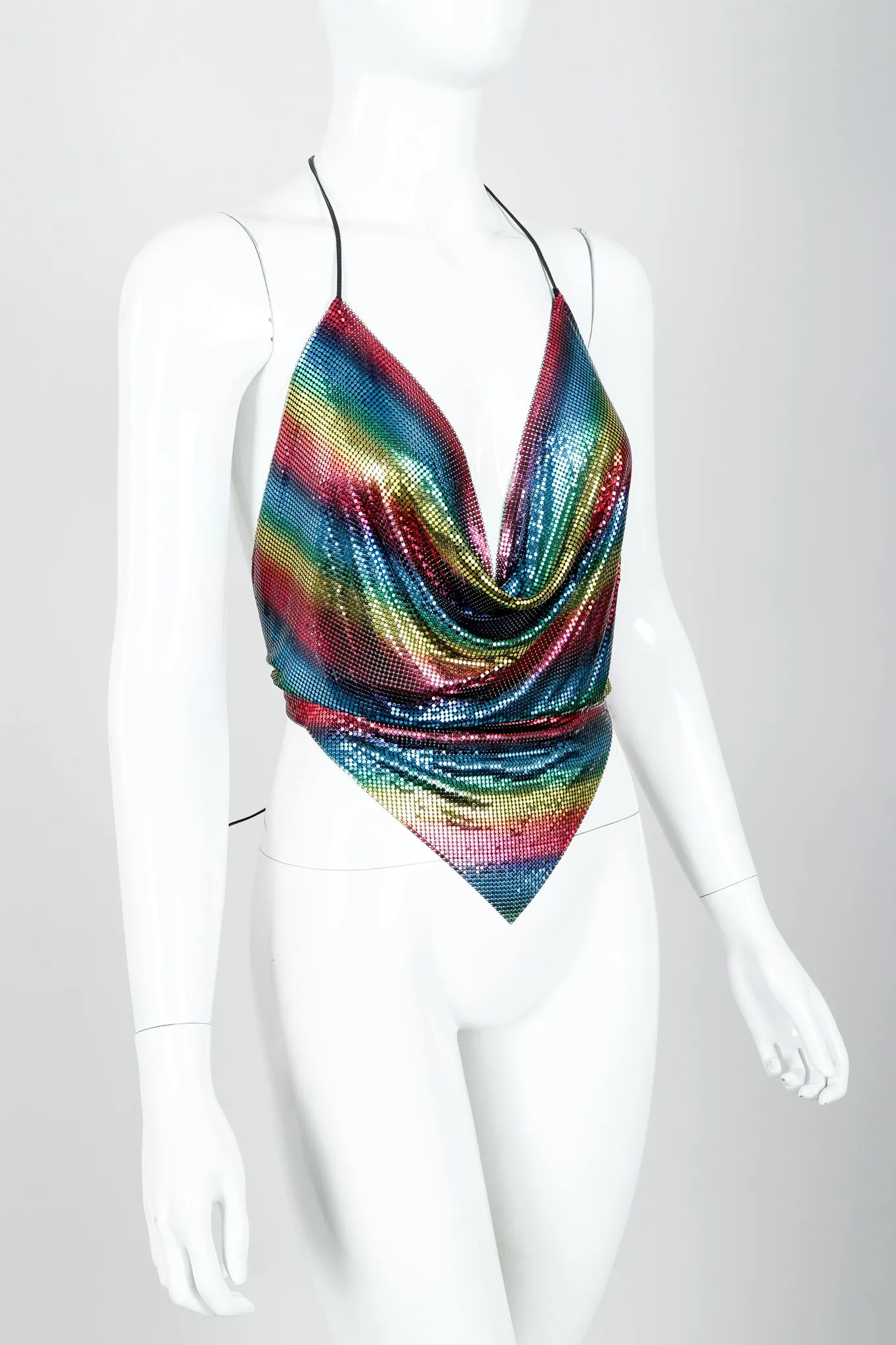 Rainbow Mesh Halter Top