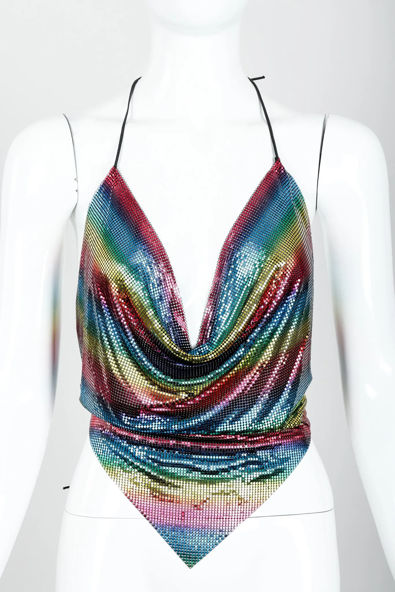 Rainbow Mesh Halter Top