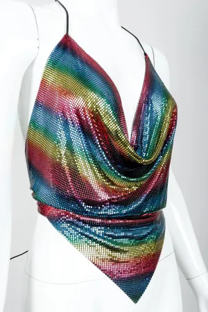 Rainbow Mesh Halter Top