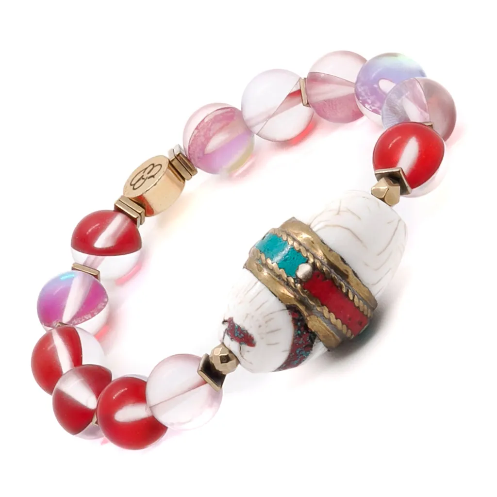 Red Cat Eye Beaded Mystic Bracelet
