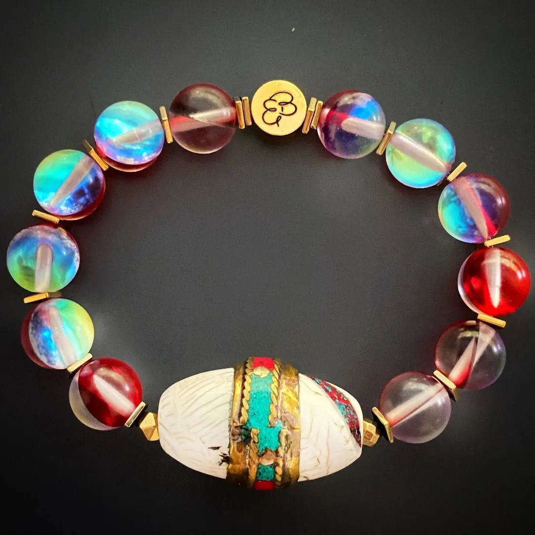 Red Cat Eye Beaded Mystic Bracelet