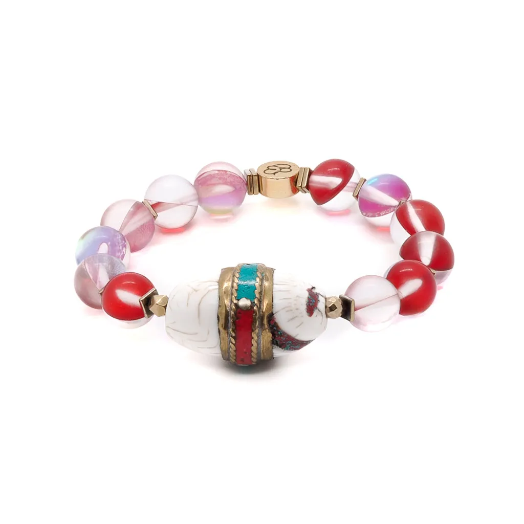 Red Cat Eye Beaded Mystic Bracelet