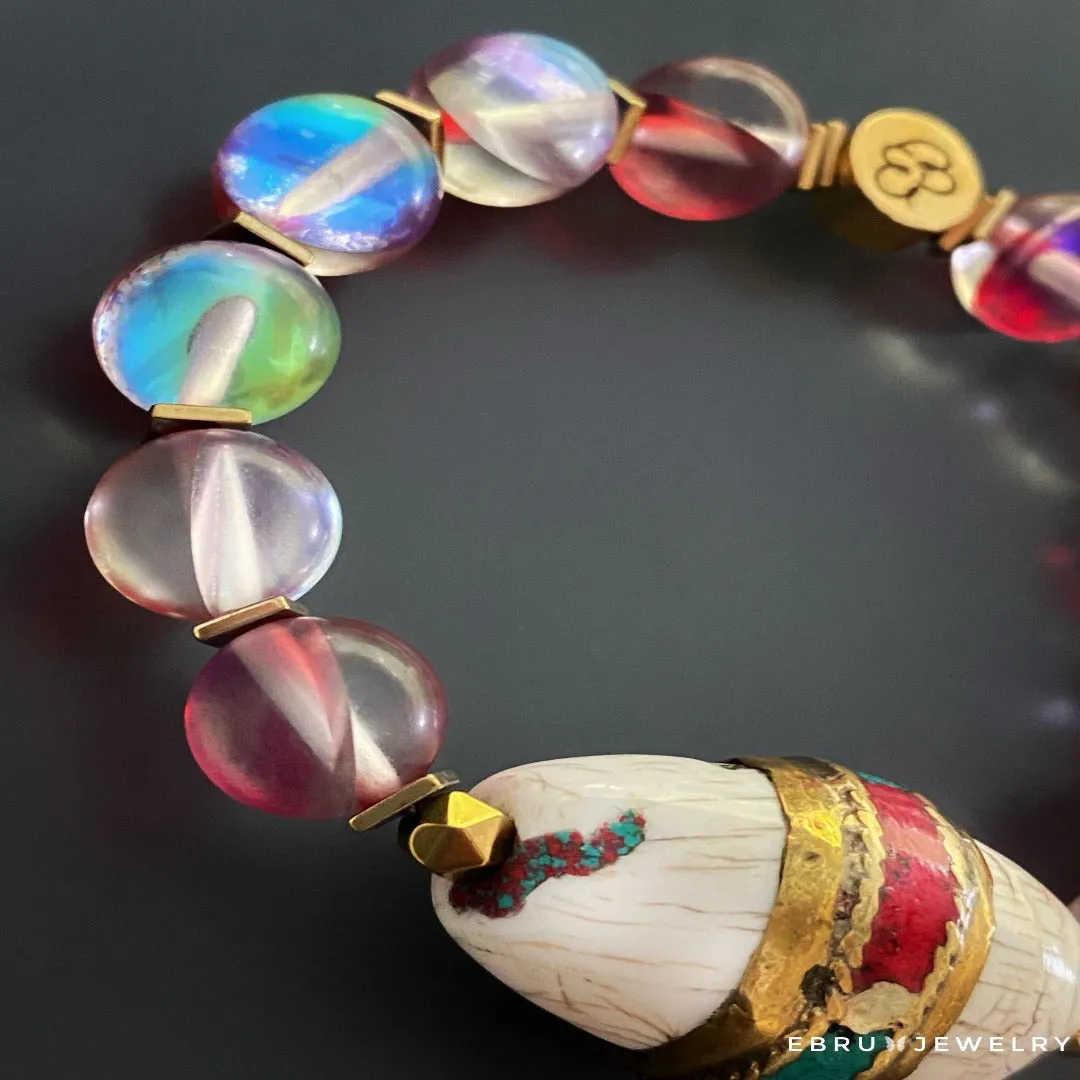 Red Cat Eye Beaded Mystic Bracelet