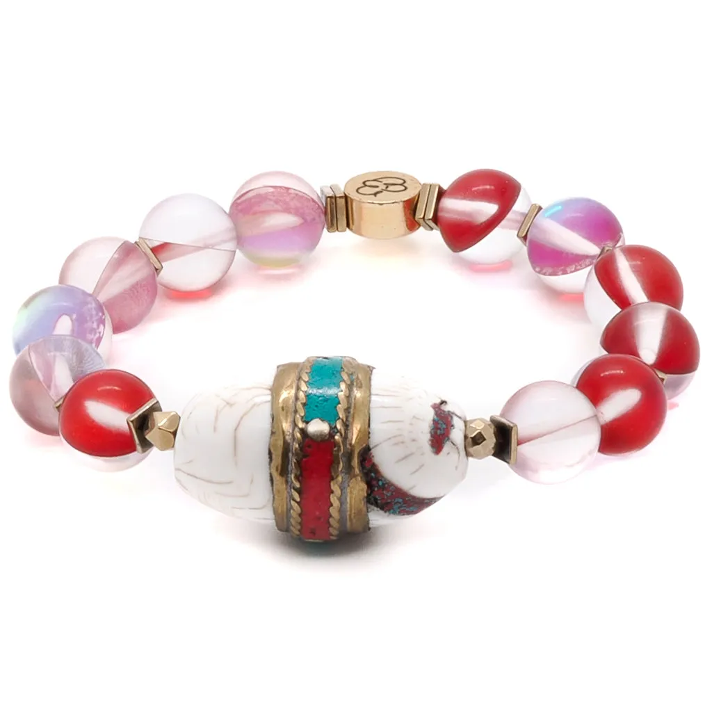 Red Cat Eye Beaded Mystic Bracelet