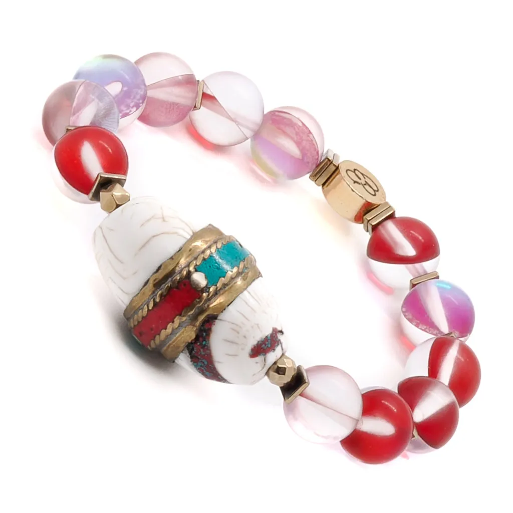 Red Cat Eye Beaded Mystic Bracelet