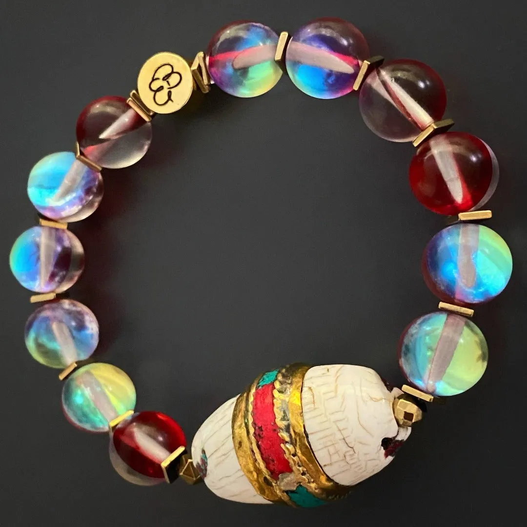 Red Cat Eye Beaded Mystic Bracelet