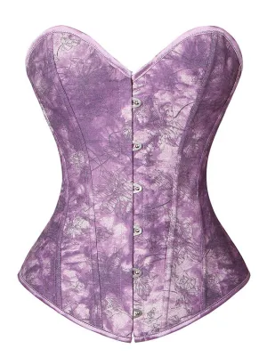 Retro Renaissance Vintage Butterfly Print Overbust Corset Top