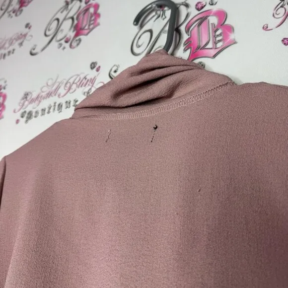 Revamped coat jacket cardigan wrap with waist tie belt dusty rose blush pink
