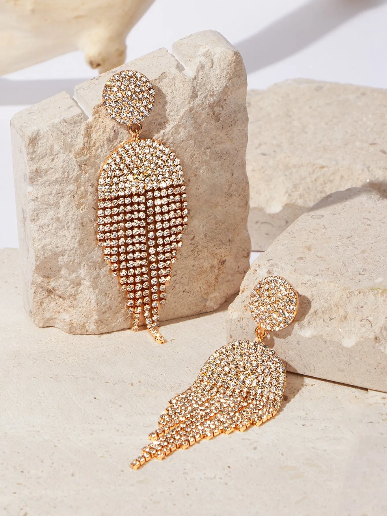 Rhinestone Tassel Drop Earrings