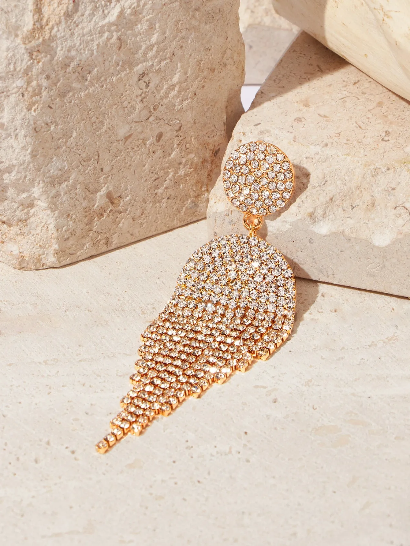 Rhinestone Tassel Drop Earrings