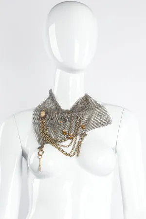 Ring Mesh Chain Charm Bib Necklace