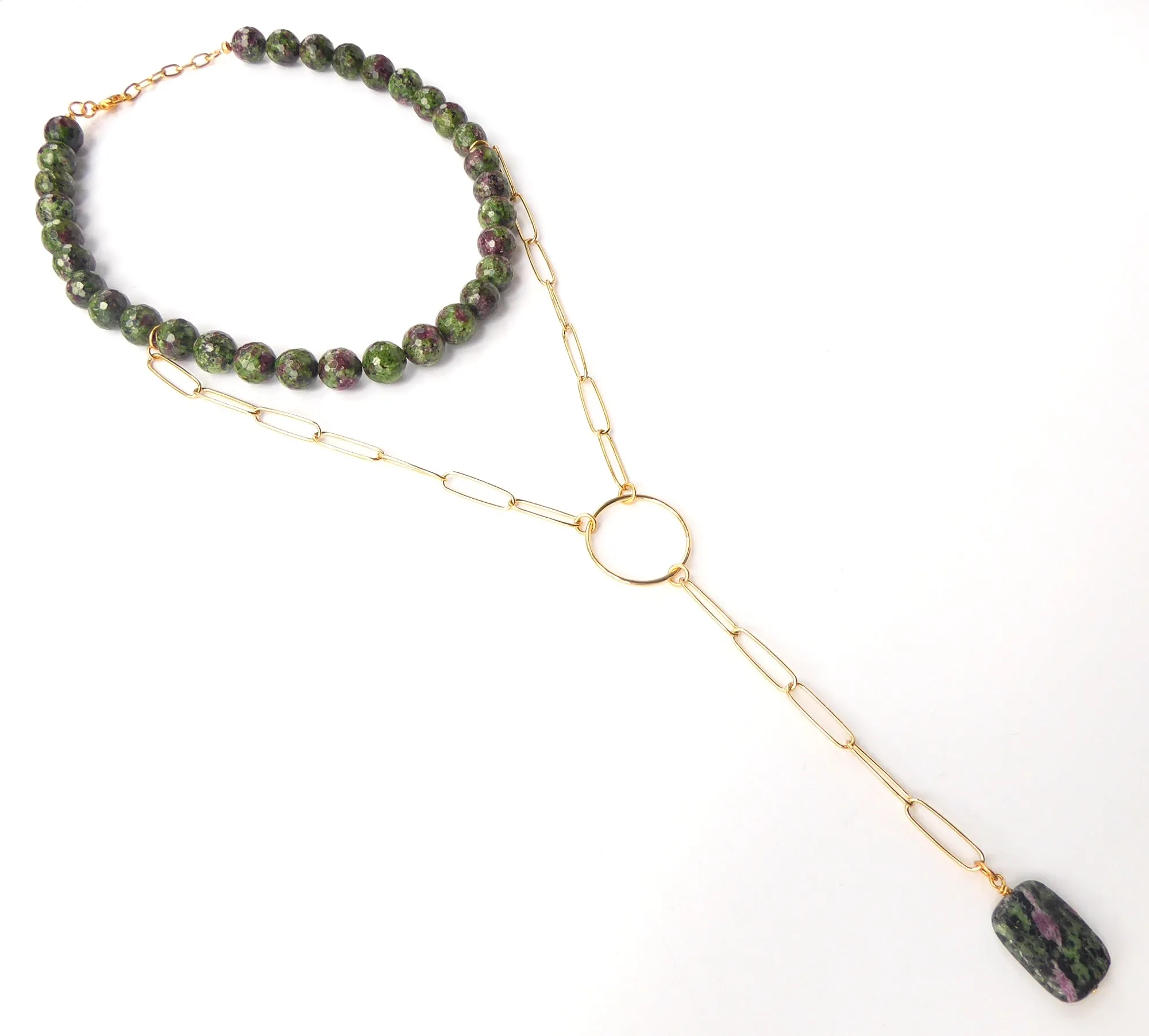 Ruby in zoisite necklace