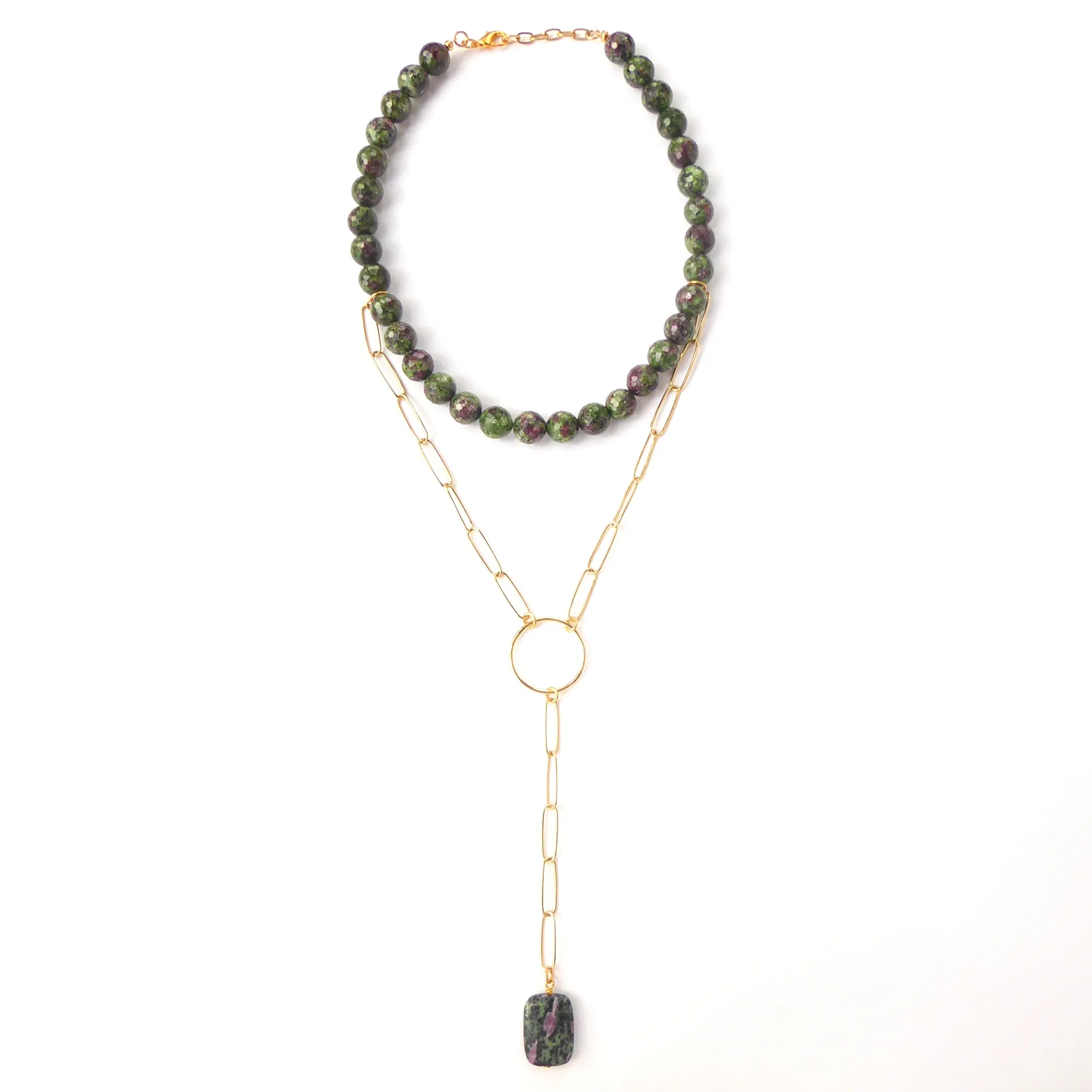 Ruby in zoisite necklace