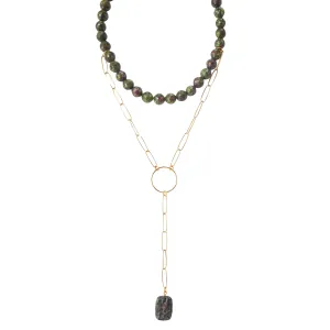 Ruby in zoisite necklace
